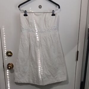Lilly Pulitzer Cream Strapless Eyelet Dress
